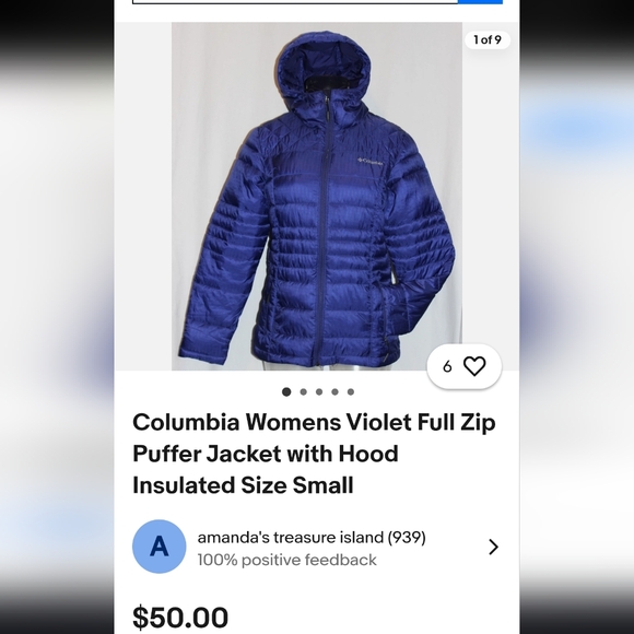 Columbia women size Med Powder Pillow Hybrid Jacket in purple - Picture 15 of 15